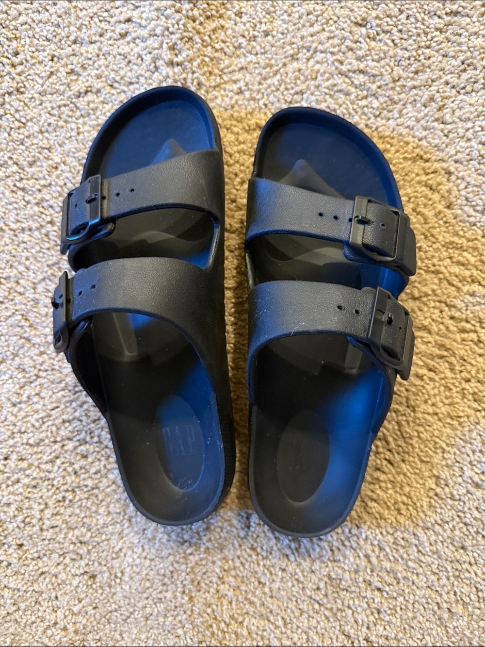 GAP Kids Black Double-Buckle Slide Sandals